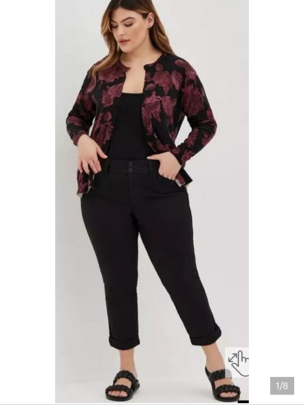 Torrid Women 26 Black Aviator Skinny Stretch Twill Mid Rise Cropped Pant NEW